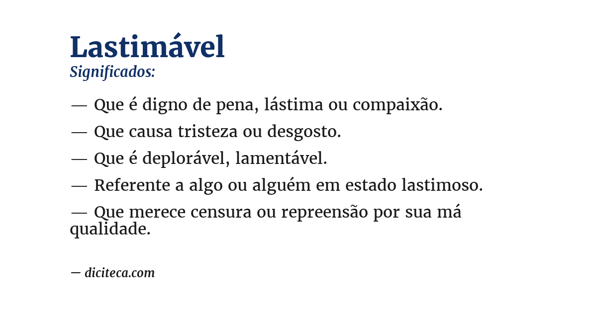 Significado de lastimável