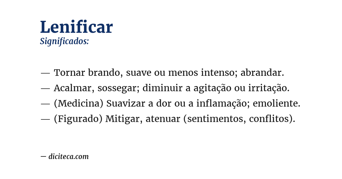 Significado de lenificar