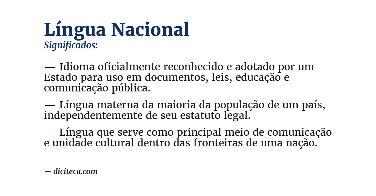 Significado de língua nacional