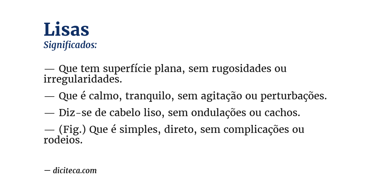 Significado de lisas