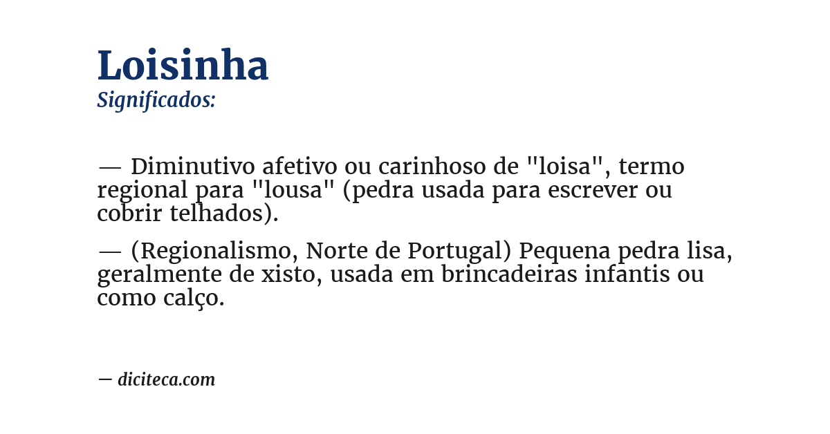 Significado de loisinha