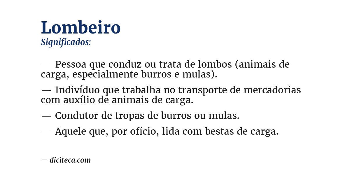 Significado de lombeiro