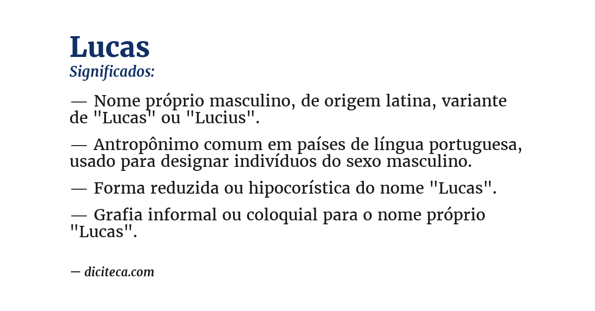 Significado de lucas