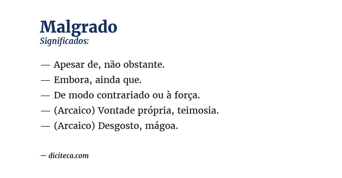 Significado de malgrado