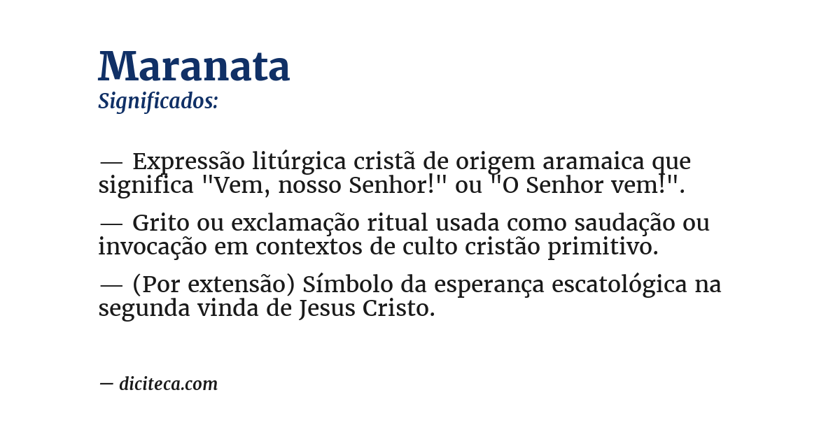 Significado de maranata