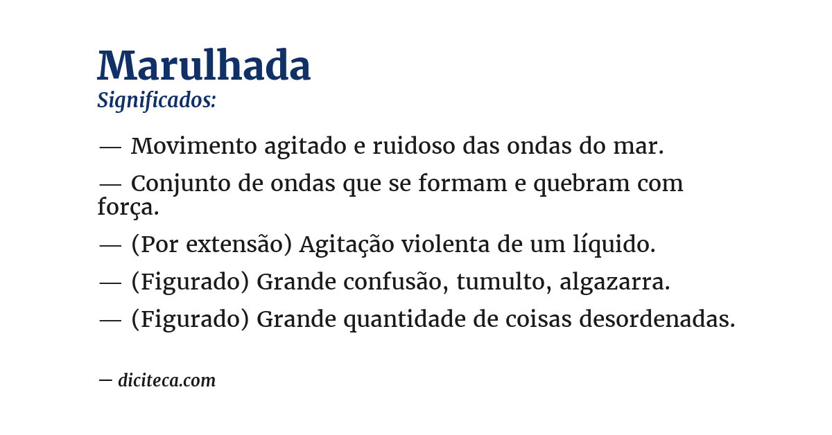 Significado de marulhada