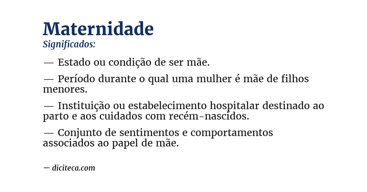Significado de maternidade
