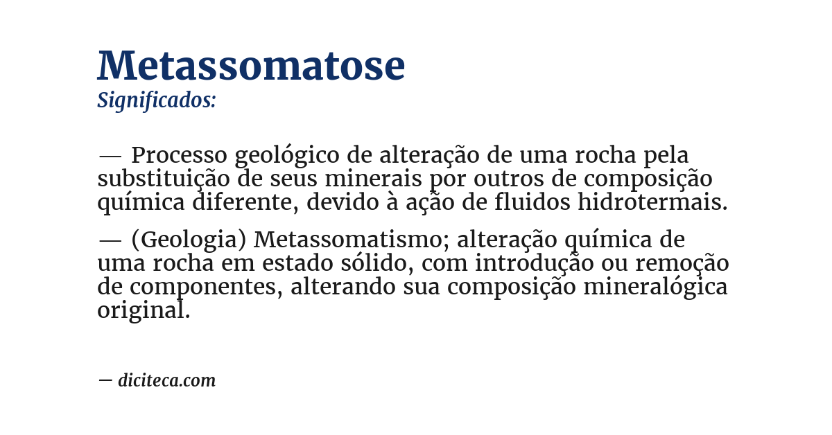 Significado de metassomatose