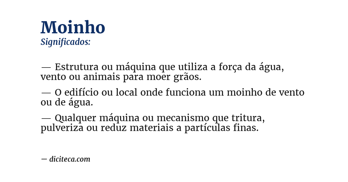 Significado de moinho
