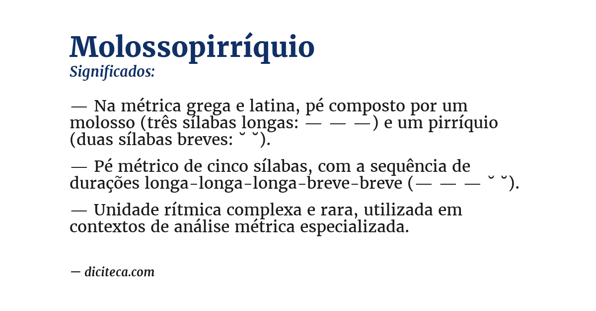 Significado de molossopirríquio