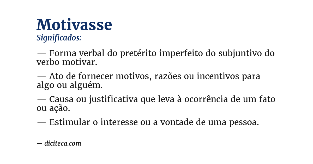 Significado de motivasse