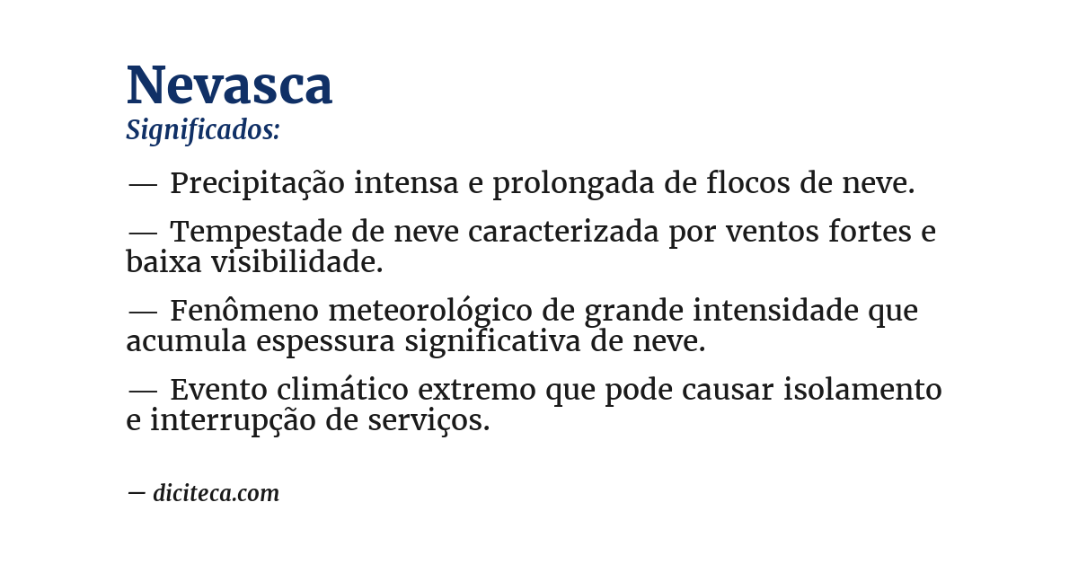 Significado de nevasca