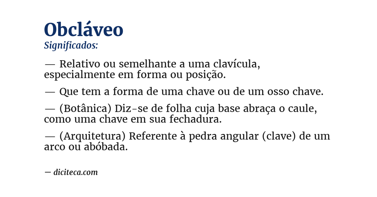 Significado de obcláveo