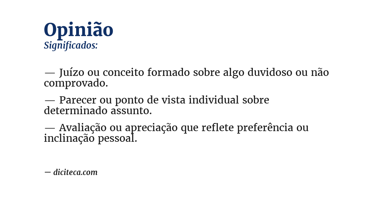 Significado de opinião
