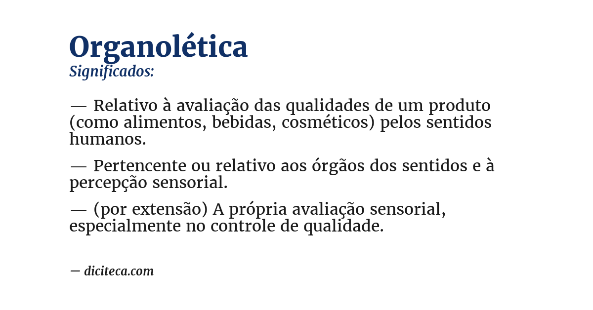 Significado de organolética