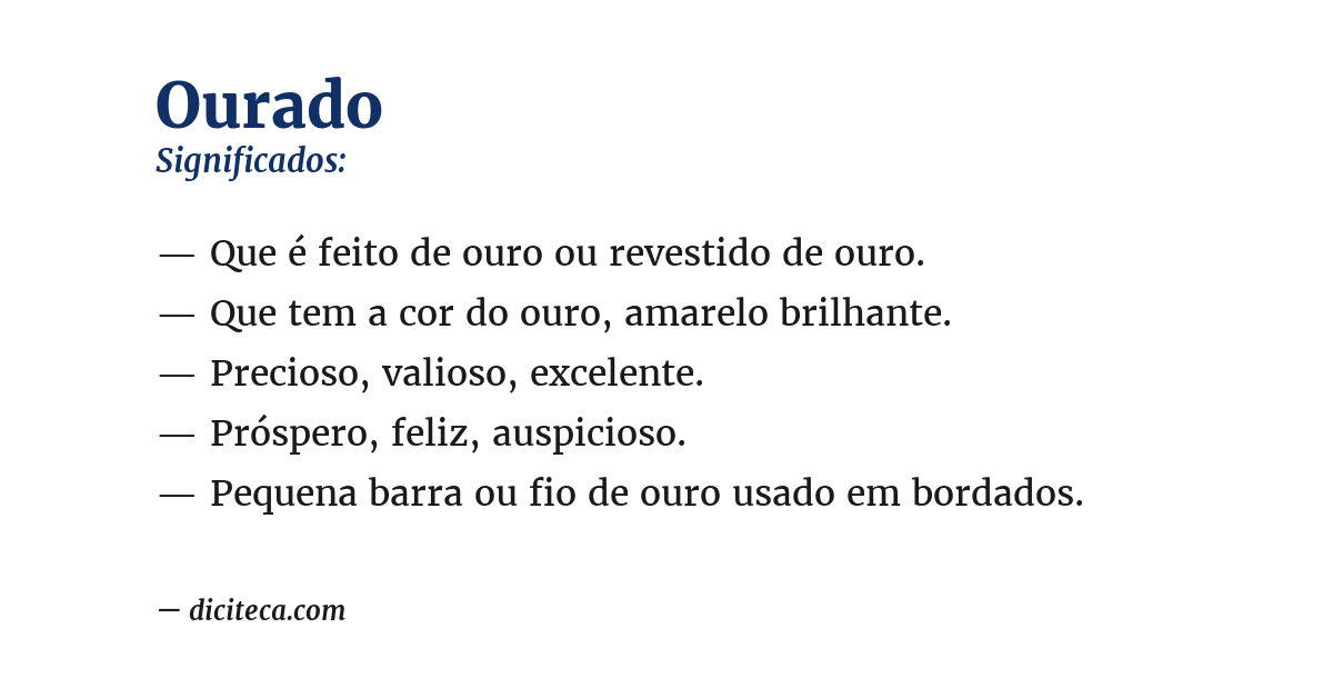 Significado de ourado