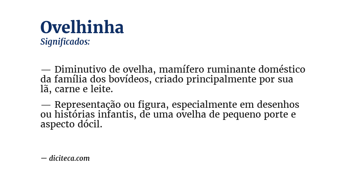 Significado de ovelhinha