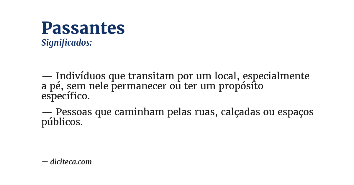 Significado de passantes