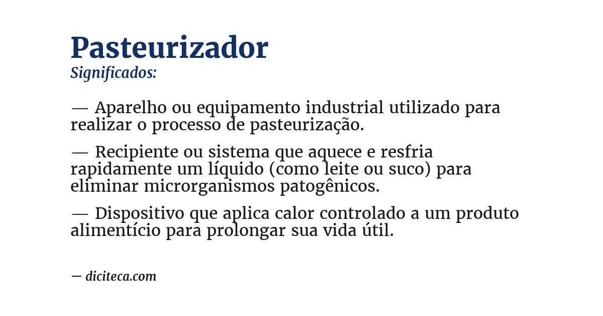 Significado de pasteurizador
