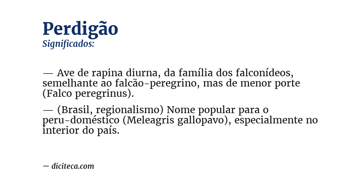 Significado de perdigão