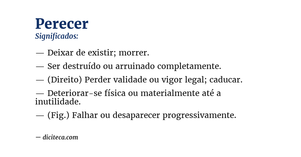 Significado de perecer