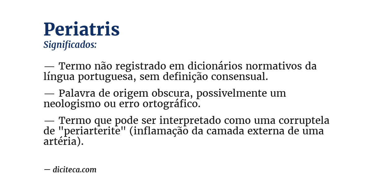 Significado de periatris