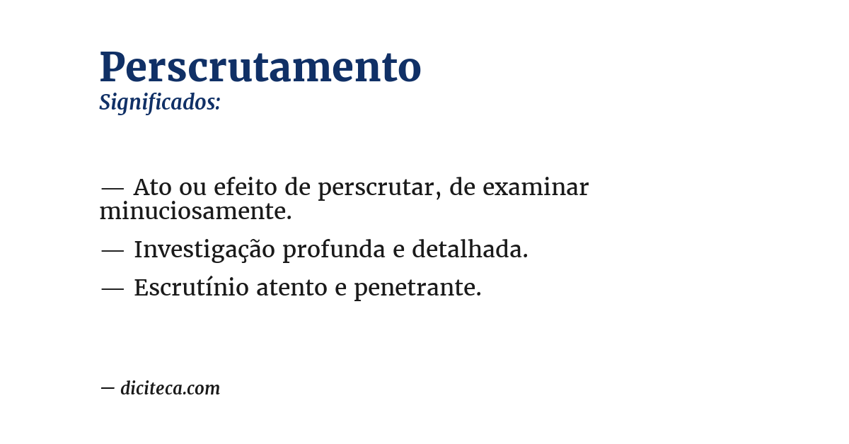Significado de perscrutamento