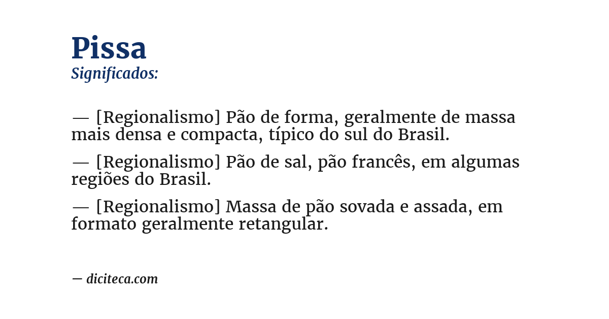Significado de pissa