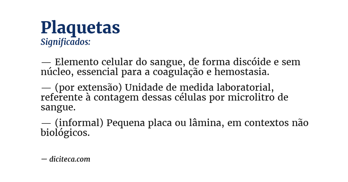Significado de plaquetas