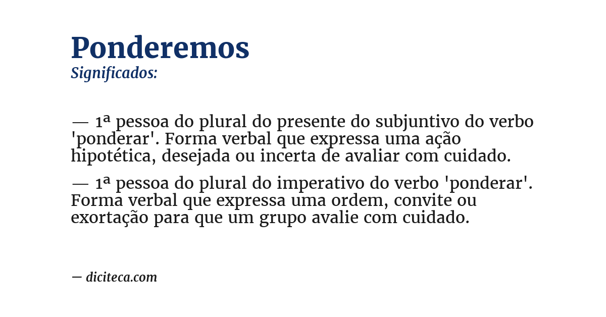 Significado de ponderemos