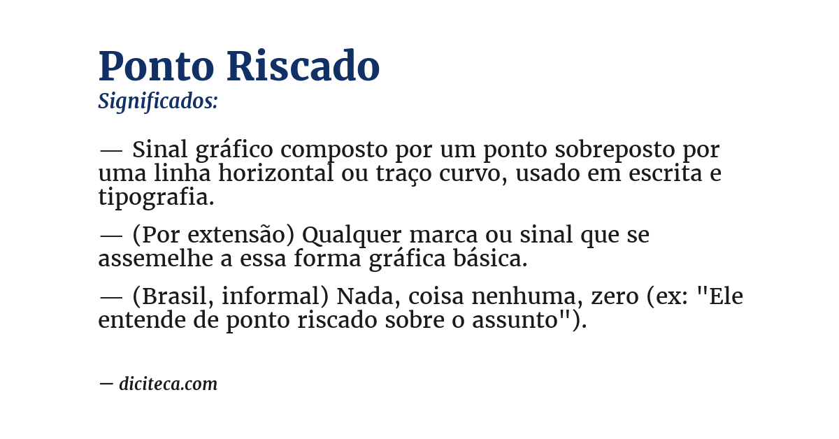 Significado de ponto riscado