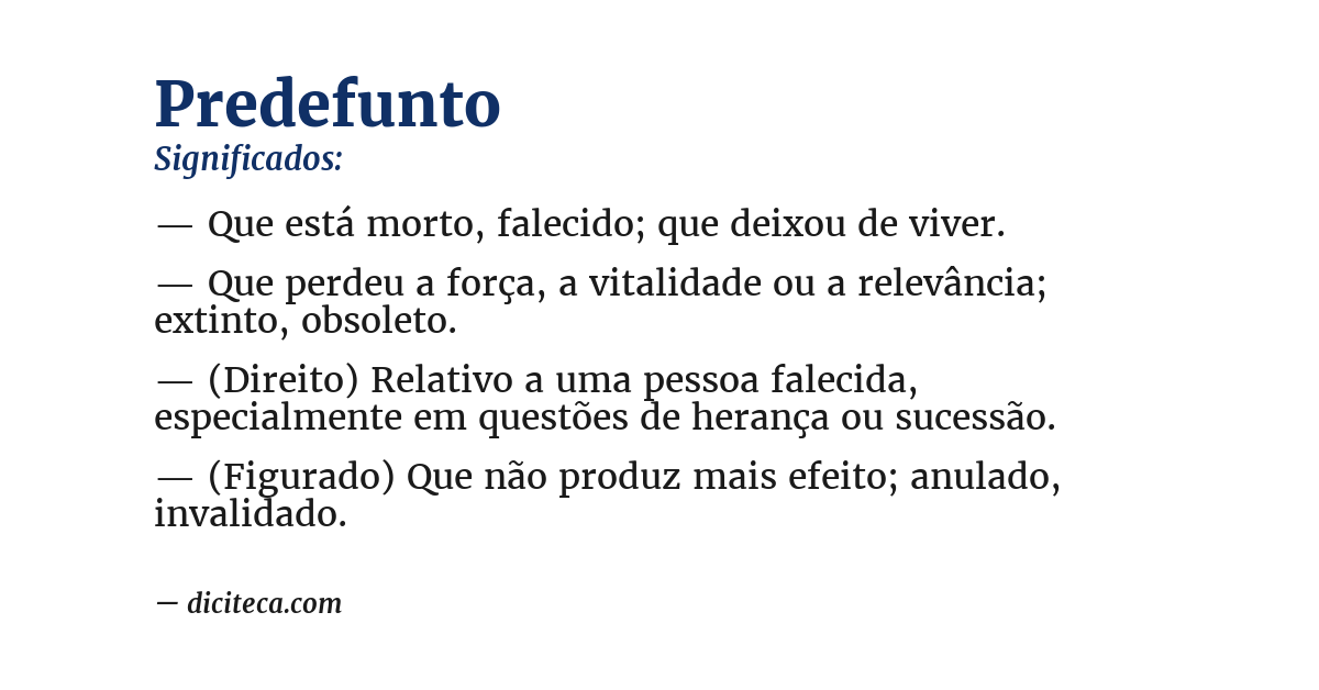 Significado de predefunto
