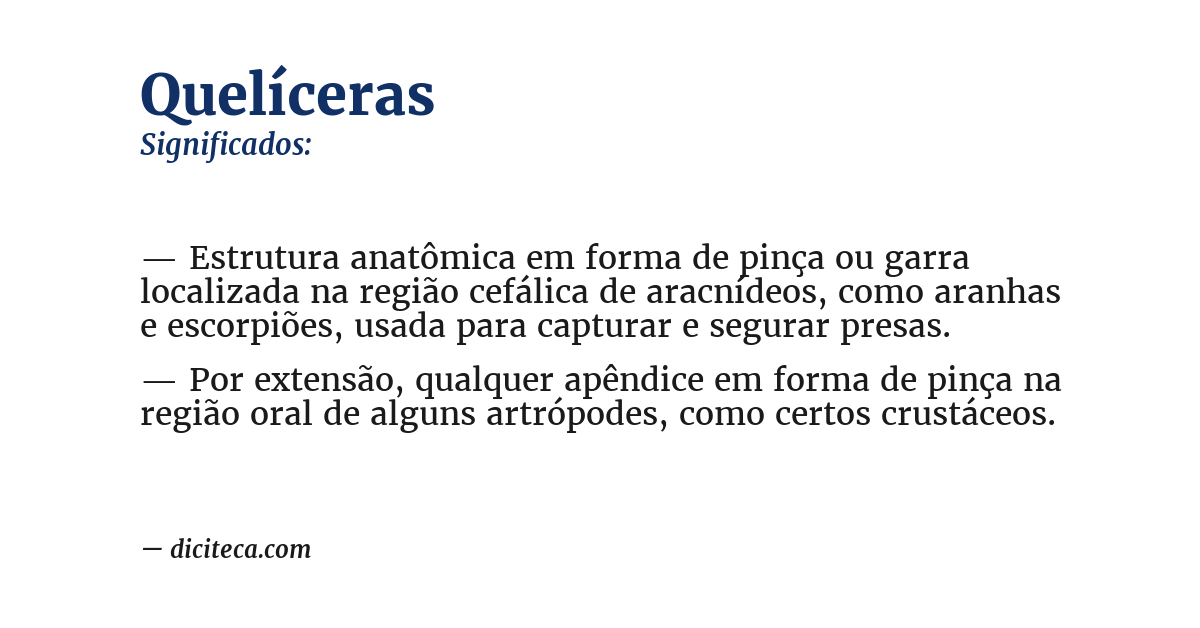 Significado de quelíceras
