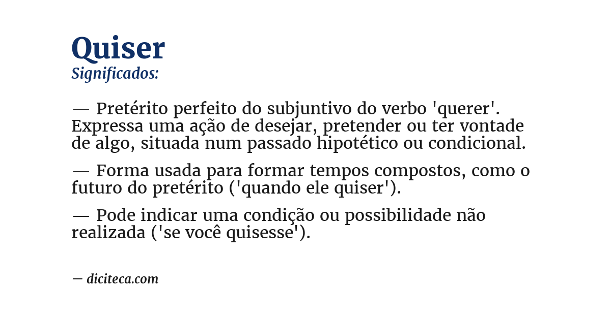 Significado de quiser