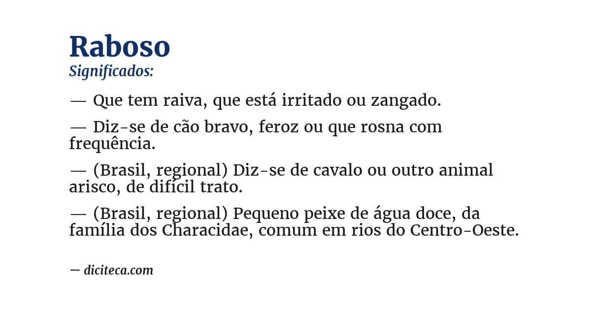 Significado de raboso