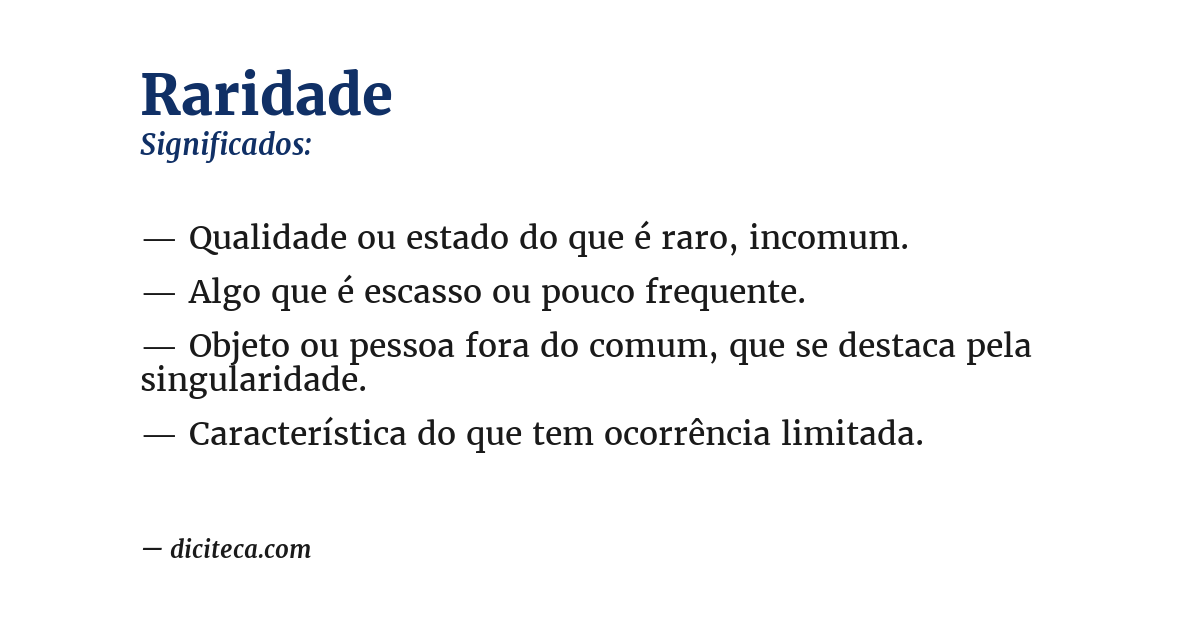 Significado de raridade