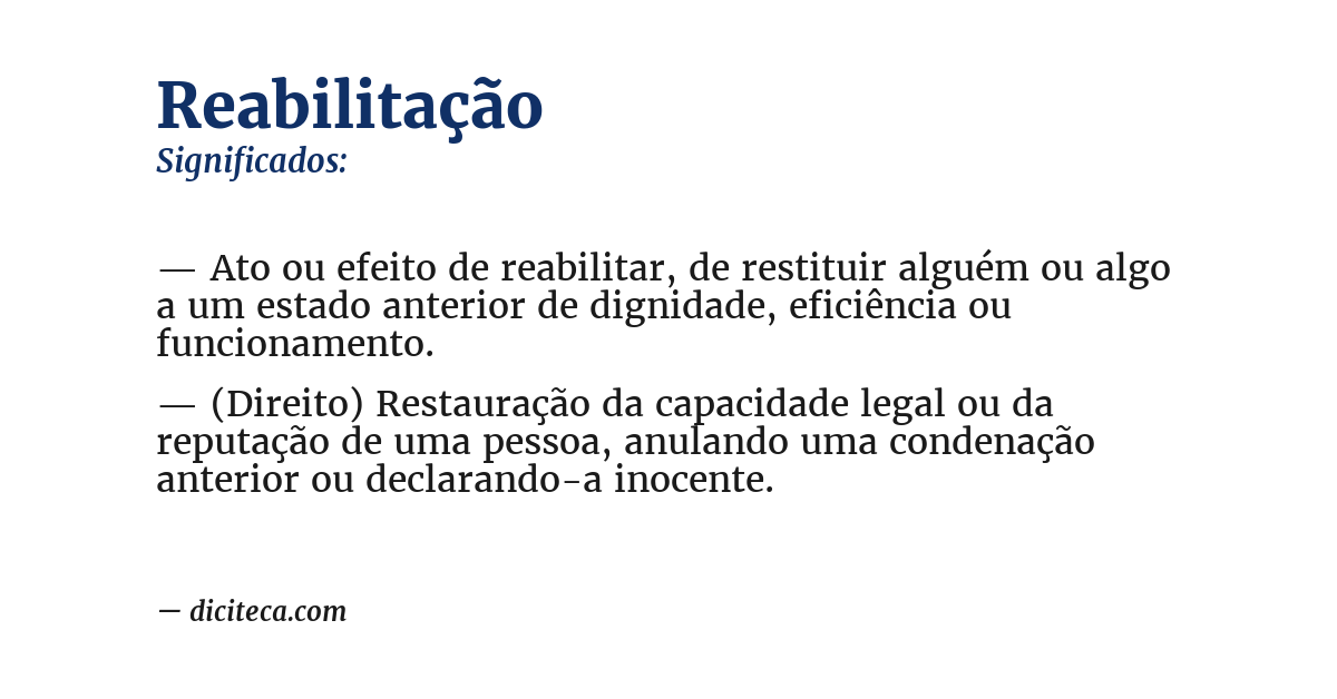 Significado de reabilitação