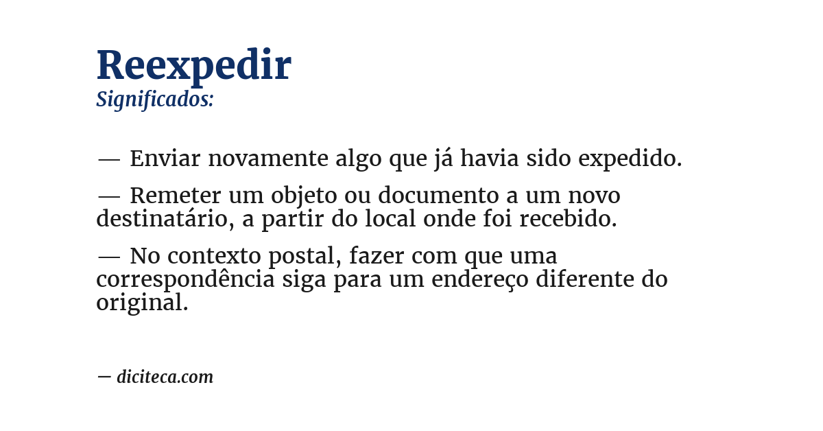 Significado de reexpedir