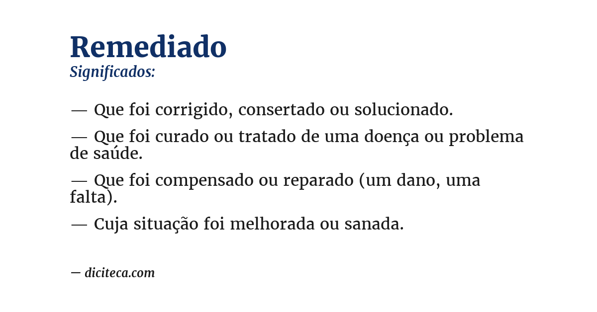 Significado de remediado
