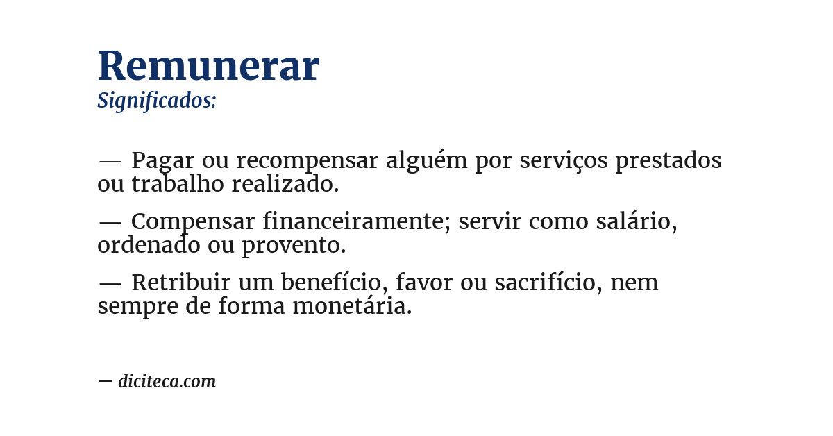 Significado de remunerar