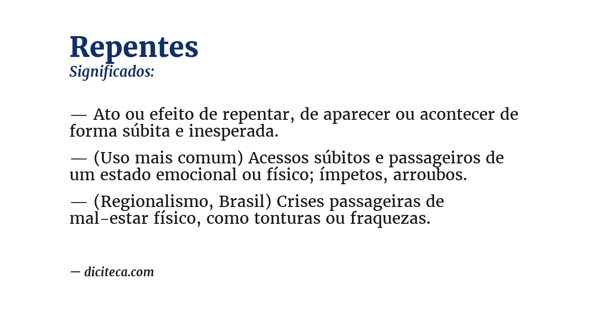 Significado de repentes
