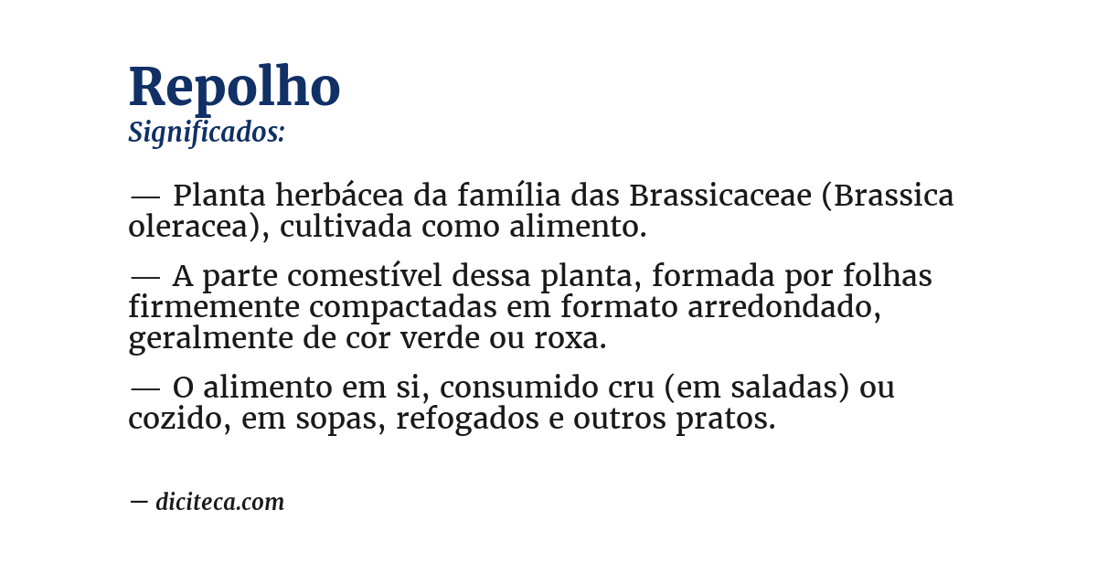 Significado de repolho