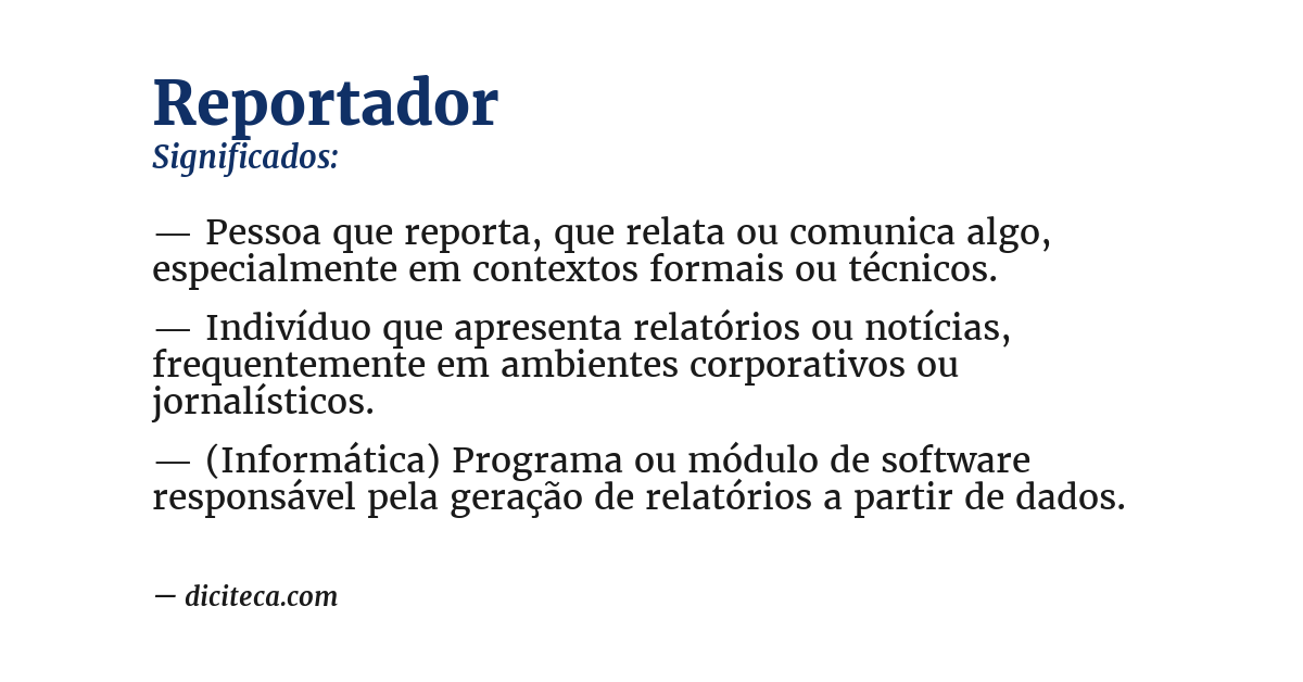 Significado de reportador