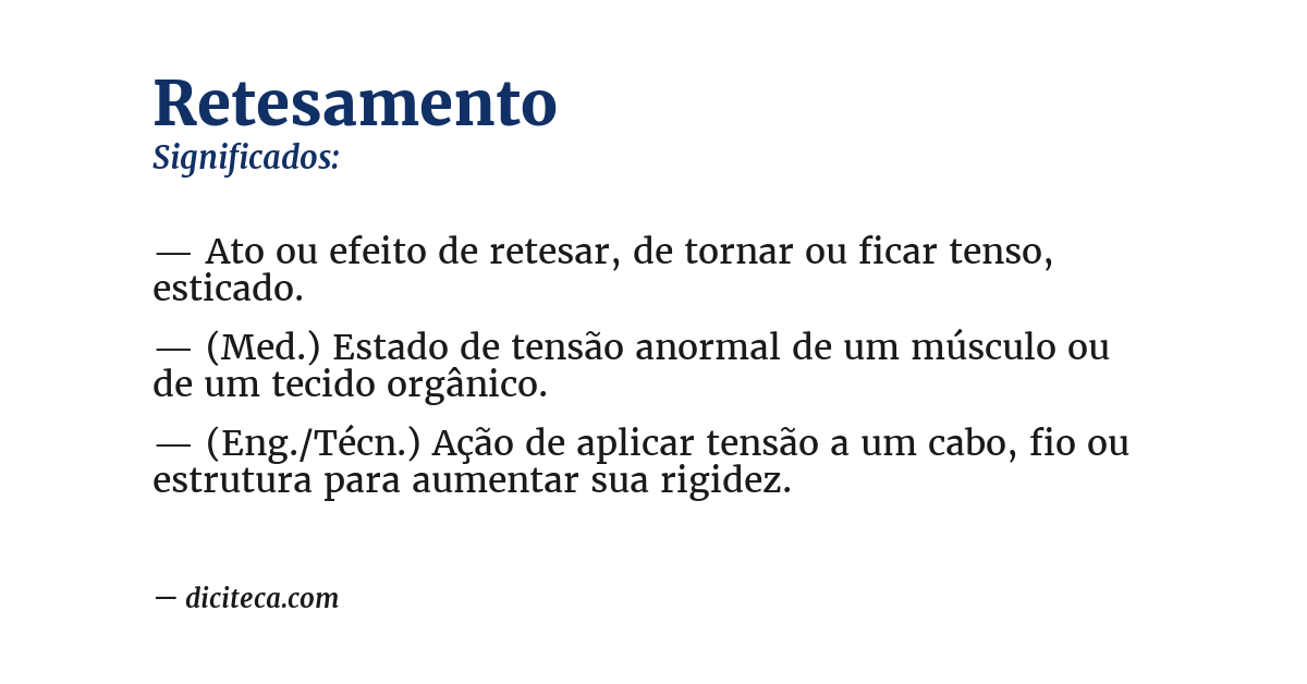 Significado de retesamento