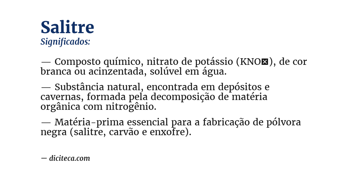 Significado de salitre