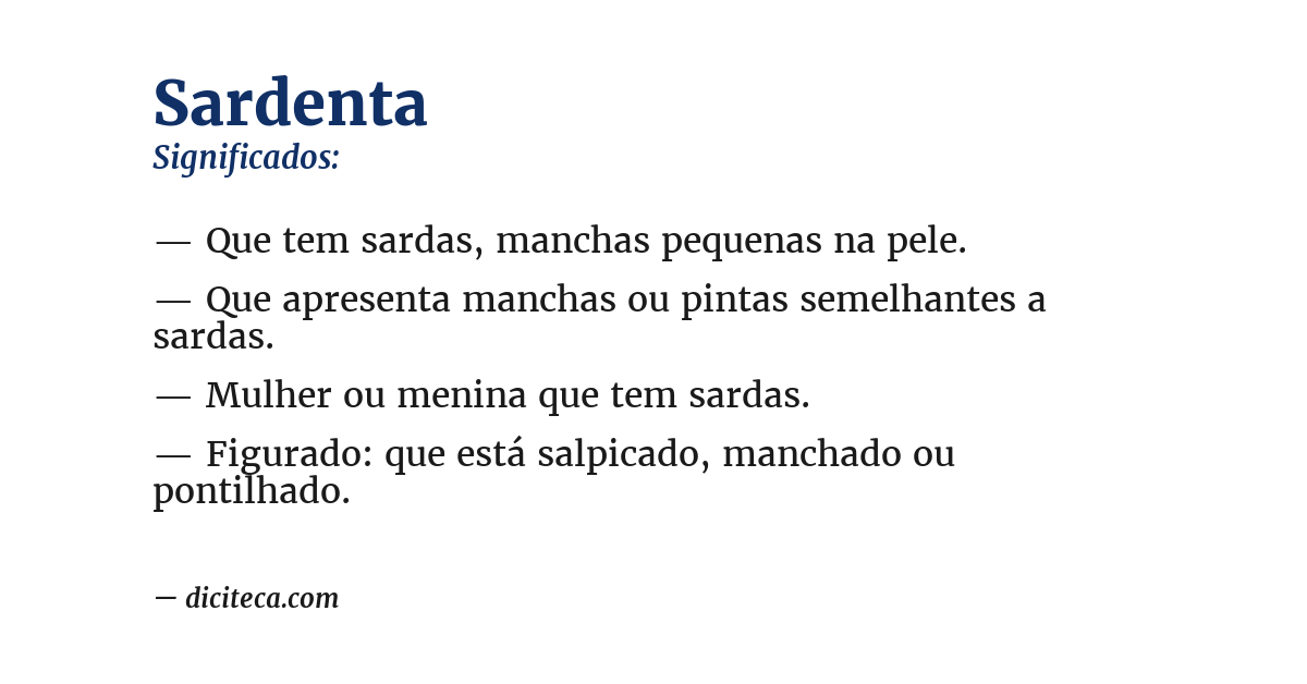 Significado de sardenta