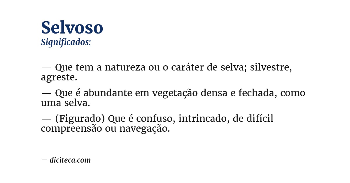 Significado de selvoso