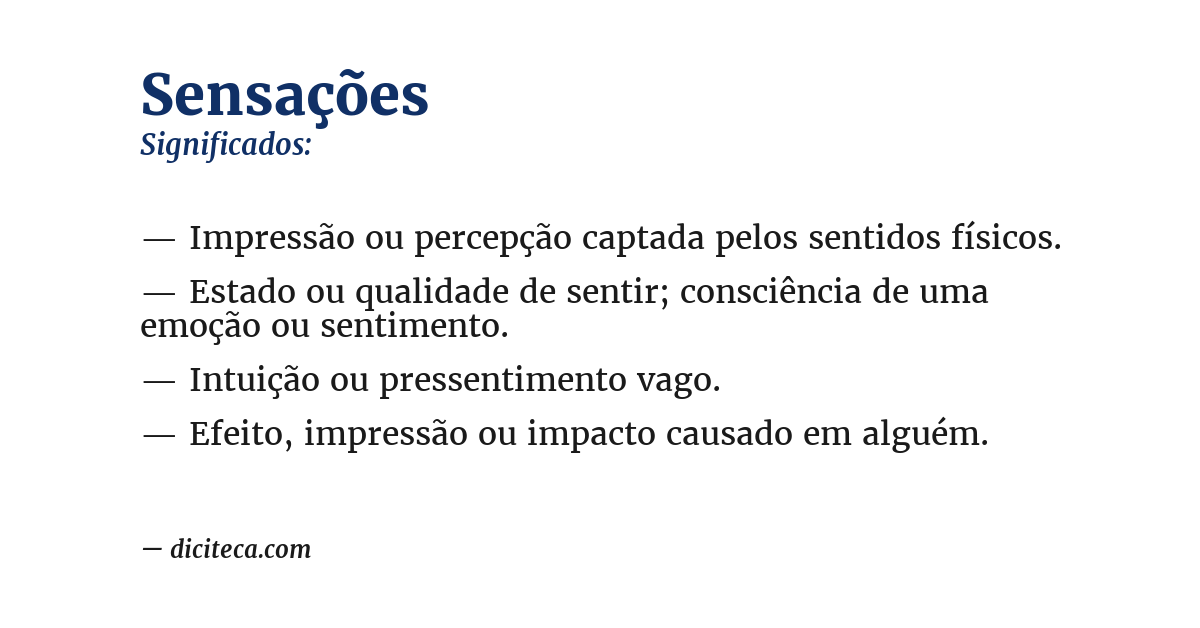 Significado de sensações
