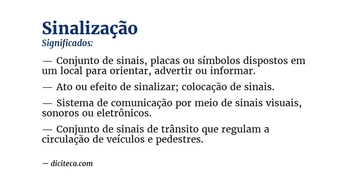 Significado de sinalização
