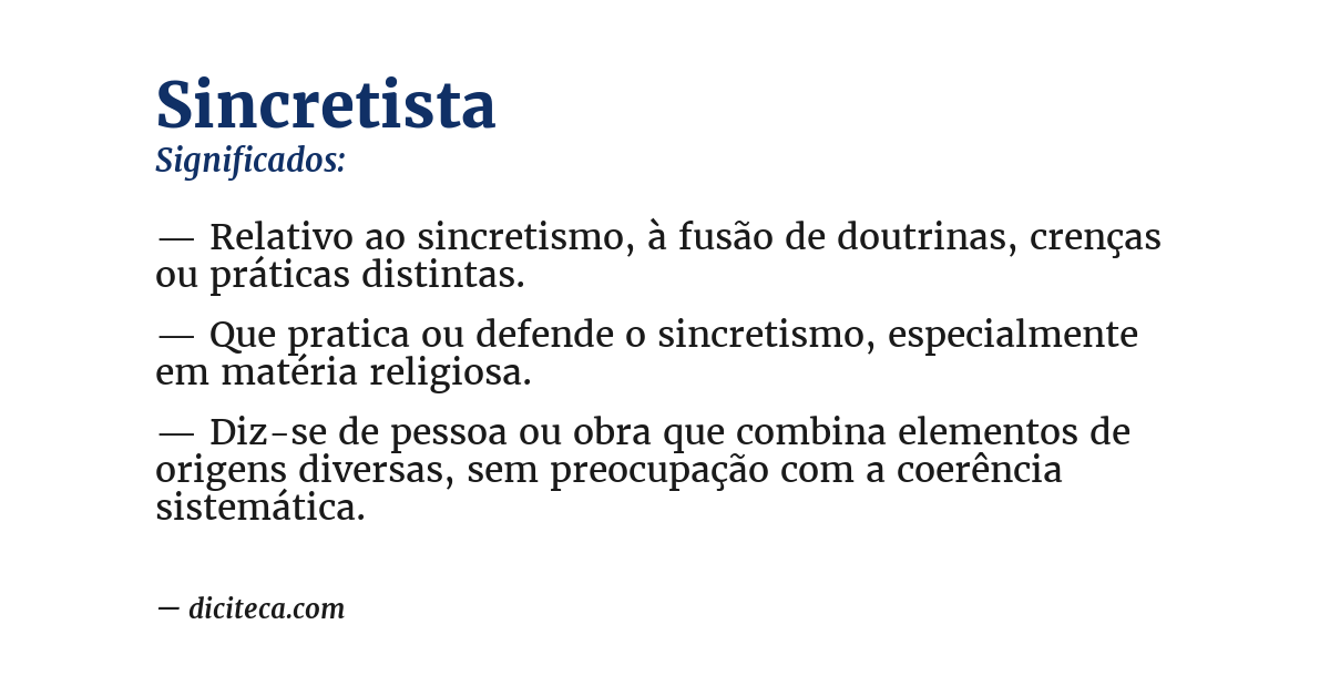 Significado de sincretista